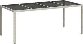 vidaXL Kerti Asztal Fehér 190 x 90 x 75 cm polirattan