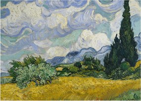 Kép - Vincent van Gogh, Wheat Field with Cypresses, reprodukciók (70x50 cm)