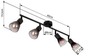 Globo 54312-4 - Spotlámpa SATELLA 4xE14/25W/230V fekete