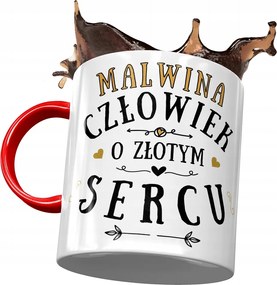 Piros Bögre Malvina Barátnő Feleség Ajándék Nyomtatott Fotóval