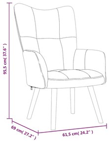 krémfehér bársony pihenőfotel