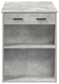 íróasztal fiókkal és polccal betonszürke 102x62x77,5 cm műfa
