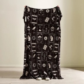 Fekete mikroplüss takaró Halloween mintával 130x170 cm Enchanted Witchcraft – Catherine Lansfield