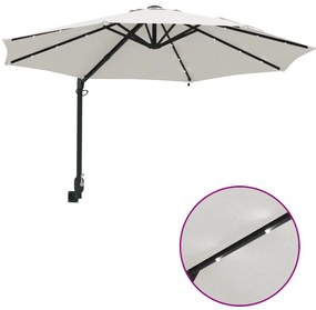 Falra Szerelhető Kert Napernyő LED-ekkel Bézs 248 cm
