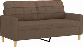 vidaXL kétszemélyes barna szövetkanapé 140 cm