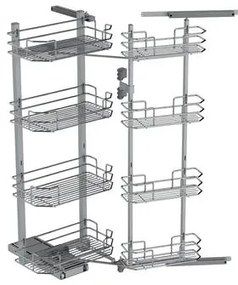 Konyhai fémrács, kamravasalat, 450mm, króm, csillapított záródás, 8 kosár SIGE, Green Line 230B