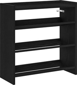 vidaXL fekete szerelt fa cipőtároló szekrény 60x25x62 cm