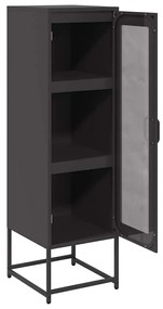 fekete hidegen hengerelt acél magasszekrény 36x39x123 cm