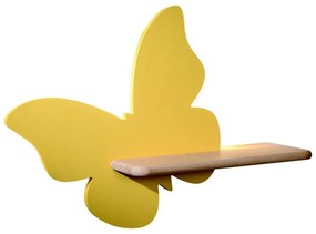 LED gyerekszoba falilámpa polccal BUTTERFLY LED/5W/230V sárga/fa