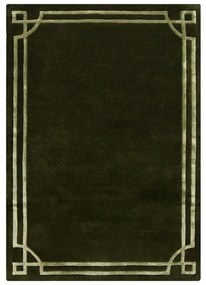 Sötétzöld kézi szövésű gyapjú szőnyeg 120x170 cm Gatsby – Flair Rugs