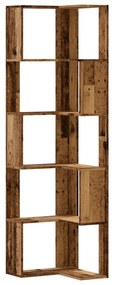 5 szintes antik fa szerelt fa sarok könyvespolc 50 x 50 x 179cm