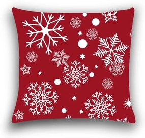 Mikroszálas párnahuzat SNOWFALL 45x45 cm, piros