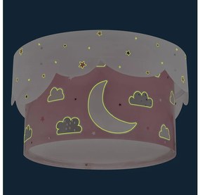 Dalber 61236S - Gyermek mennyezeti lámpa MOON 2xE27/60W/230V rózsaszín