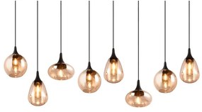 Fekete-narancssárga függőlámpa üveg búrával Lumina – Trio