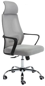 Forgó irodai szék, Nigel, szövet, 68x127x52 cm, szürke