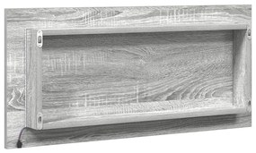 Fürdőszoba Tükörszekrény LED Fénnyel Szürke Sonoma 80x37 cm