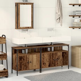 Fürdőszobai Mosdószekrények 3 pcs Barna 80 x 30 x 60 cm Faanyag