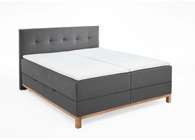 Sötétszürke boxspring ágy tárolóhellyel 160x200 cm Catania - Meise Möbel