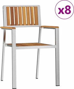 vidaXL Kerti Szék 8 pcs Barna 56 x 54,5 x 87 cm Tömör Akácfa