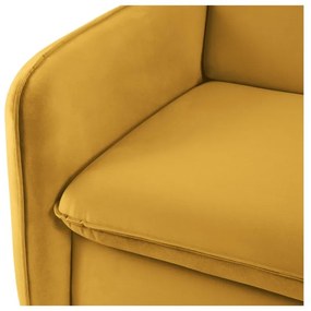 Mustársárga bársony kinyitható kanapé 214 cm Vienna – Cosmopolitan Design