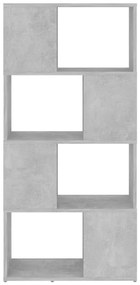 betonszürke térelválasztó könyvszekrény 60 x 24 x 124,5 cm