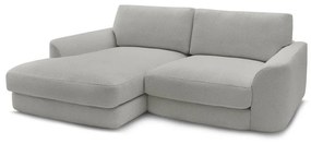 Világosszürke buklé sarokkanapé (bal oldali-heverő résszel) Leonore – Bobochic Paris