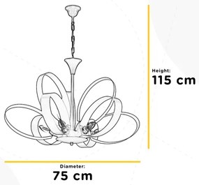 ONLI - Csillár láncon SERENA 6xE14/6W/230V fehér