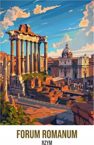 Poszter 53x81cm Forum Romanum