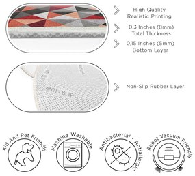 Piros-szürke mosható kerek szőnyeg ø 80 cm Ignite – Mila Home