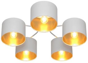 Felületre szerelhető csillár ALBA 5xE27/15W/230V fehér/arany
