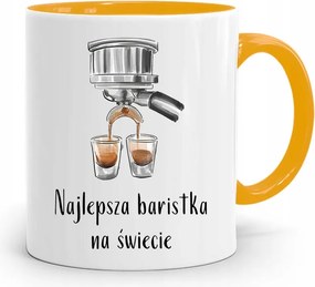 Barista Kávézó Bögre Sárga Ajándék fényképes nyomtatással