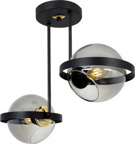 Mennyezeti Lámpa Lógó Csillár Üveg Grafit Loft Gyűrű Fekete Gyűrű