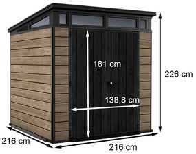 Signature PENT 7X7 műanyag kerti ház kőrisfa