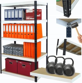 Helios fém tároló állvány 180x75x35cm 5Px350kg Tartós Pl