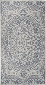 vidaXL kék mintás lapos szövésű kültéri szőnyeg 80 x 150 cm