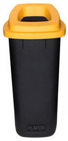 Plafor Sort szelektív hulladékgyűjtő, szemetes 90L fekete/sárga