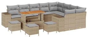 vidaXL Kerti Kanapé Szett párnával 13 pcs Beige és Világosszürke
