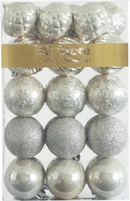Törhetetlen Karácsonyfadísz Szett 34db 60mm-es Fényes és Matt Dekorációk