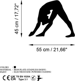 Yoga fém fali dekoráció, 55×45 cm