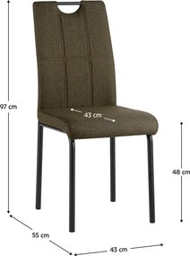 Étkezőszék, barna/fém, JONKA