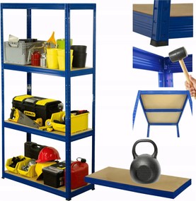 Helios fém tároló állvány garázs állvány 180x75x30cm 4Px175kg