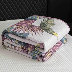 Ágytakaró TROPIC fehér / rózsaszín Méret: 220 x 240 cm