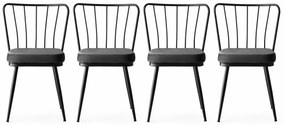 Yildiz Anthracite and Black étkezőszék szett, 4 db, 4 db