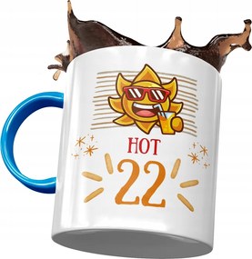 Kék Bögre Születésnapra 22 22. 22. Nyomtatott Fotóval