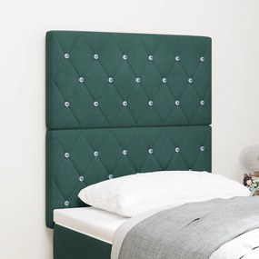 LED Fejtámla Sötétzöld 80 cm Bársony