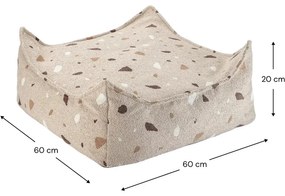 Világosbarna buklé-zsenília gyerek babzsákfotel Terrazzo Square – Wigiwama