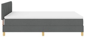 Box Spring Ágy Matraccal &amp; LED Sötét Szürke 140x200 cm Szövet