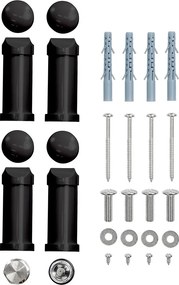 Egyenes törölközőszárító radiátor 1000x600 mm fekete