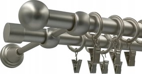 Dupla Függönykarnis Szatén 19+19mm Golyó 360cm