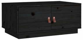 fekete tömör fenyőfa dohányzóasztal 80 x 50 x 35 cm